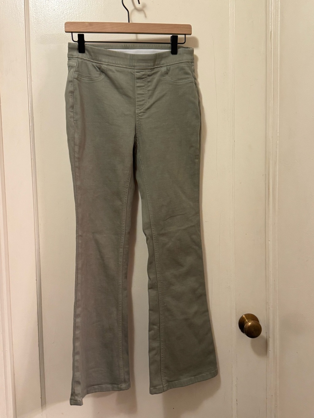 Stretch Olive Green Flare Pants